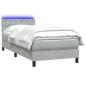 Preview: Boxspringbett mit Matratze & LED Hellgrau 80x210 cm Samt