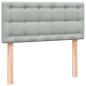 Preview: Boxspringbett mit Matratze & LED Hellgrau 80x210 cm Samt