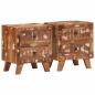 Preview: ARDEBO.de - Nachttisch 2 Stk. 40x32x46 cm Altholz Massiv