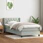 Preview: ARDEBO.de - Boxspringbett mit Matratze Hellgrau 80x210 cm Samt