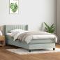 Preview: ARDEBO.de - Boxspringbett mit Matratze Hellgrau 80x210 cm Samt