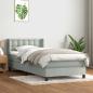 Preview: ARDEBO.de - Boxspringbett mit Matratze Hellgrau 80x210 cm Samt