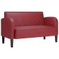 Preview: Zweisitzer-Sofa Weinrot 110 cm Kunstleder