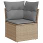 Preview: 6-tlg. Garten-Sofagarnitur mit Kissen Beige Poly Rattan Akazie