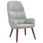 Preview: Relaxsessel mit Hocker Hellgrau Samt