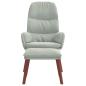 Preview: Relaxsessel mit Hocker Hellgrau Samt