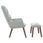 Preview: Relaxsessel mit Hocker Hellgrau Samt