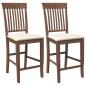 Preview: Barhocker mit Kissen 2 Stk. Braun Massivholz Gummibaum