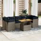 Preview: ARDEBO.de - 8-tlg. Garten-Sofagarnitur mit Kissen Grau Poly Rattan