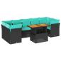 Preview: 8-tlg. Garten-Sofagarnitur mit Kissen Schwarz Poly Rattan