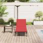 Preview: Sonnenliege mit Auflage Braun Poly Rattan