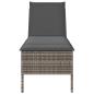 Preview: Sonnenliege mit Auflage Grau 55x200x44 cm Poly Rattan