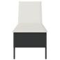 Preview: Sonnenliege mit Auflage Schwarz 55x200x44 cm Poly Rattan