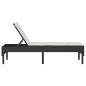 Preview: Sonnenliege mit Auflage Schwarz 55x200x44 cm Poly Rattan