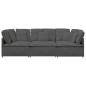 Preview: Modulares Sofa mit Kissen Cordstoff Dunkelgrau
