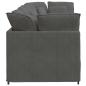 Preview: Modulares Sofa mit Kissen Cordstoff Dunkelgrau