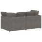 Preview: Modulares Sofa mit Kissen Cordstoff Hellgrau
