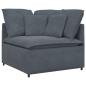 Preview: Modulares Sofa mit Fu?hocker Kissen Samt Dunkelgrau