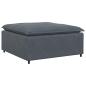 Preview: Modulares Sofa mit Fu?hocker Kissen Samt Dunkelgrau