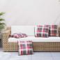Preview: ARDEBO.de - Sofakissen 4 Stk. Rot Karomuster 40x40 cm Stoff