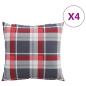 Preview: Sofakissen 4 Stk. Rot Karomuster 40x40 cm Stoff