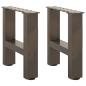 Preview: Couchtischbeine Naturstahl 2 Stk. 40x(30-31) cm Stahl