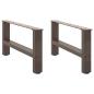 Preview: Couchtischbeine Naturstahl 2 Stk. 60x(30-31) cm Stahl