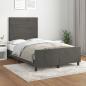 Preview: ARDEBO.de - Bettgestell ohne Matratze Dunkelgrau 120x190 cm Samt