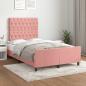 Preview: ARDEBO.de - Bettgestell ohne Matratze Rosa 120x190 cm Samt