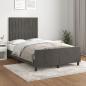 Preview: ARDEBO.de - Bettgestell ohne Matratze Dunkelgrau 120x190 cm Samt