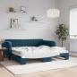 Preview: ARDEBO.de - Tagesbett Ausziehbar Blau 100x200 cm Samt