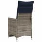 Preview: Gartenstühle Verstellbar 2 Stk. mit Kissen Grau Poly Rattan