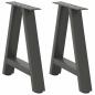 Preview: ARDEBO.de - Couchtischbeine A-Form 2 Stk. Anthrazit 50x(42-43) cm Stahl