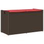 Preview: ARDEBO.de - Outdoor-Sitzbank mit Stauraum und Kissen Braun 100 cm
