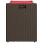 Preview: Outdoor-Sitzbank mit Stauraum und Kissen Braun 100 cm