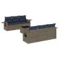 Preview: 7-teiliges Gartensofa-Set mit Kissen, grau, Polyrattan