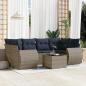Preview: ARDEBO.de - 7-teiliges Gartensofa-Set mit Kissen, grau, Polyrattan