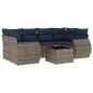 Preview: 7-teiliges Gartensofa-Set mit Kissen, grau, Polyrattan