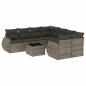 Preview: 9-teiliges Gartensofa-Set mit Kissen, grau, Polyrattan