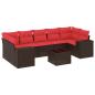Preview: 8-teiliges Gartensofa-Set mit Kissen, braun, Polyrattan