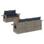 Preview: 6-teiliges Gartensofa-Set mit Kissen, grau, Polyrattan