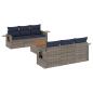 Preview: 7-teiliges Gartensofa-Set mit Kissen, grau, Polyrattan
