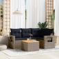 Preview: ARDEBO.de - 5-teiliges Gartensofa-Set mit Kissen, grau, Polyrattan