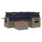 Preview: 5-teiliges Gartensofa-Set mit Kissen, grau, Polyrattan
