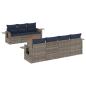 Preview: 8-teiliges Gartensofa-Set mit Kissen, grau, Polyrattan