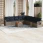Preview: ARDEBO.de - 10-teiliges Gartensofa-Set mit Kissen, grau, Polyrattan
