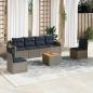 Preview: ARDEBO.de - 7-teiliges Gartensofa-Set mit Kissen, grau, Polyrattan