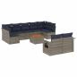 Preview: 10-teiliges Gartensofa-Set mit Kissen, grau, Polyrattan