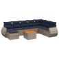 Preview: 9-teiliges Gartensofa-Set mit Kissen, grau, Polyrattan