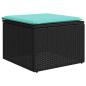 Preview: 7-teiliges Gartensofa-Set mit Kissen, schwarzes Polyrattan
